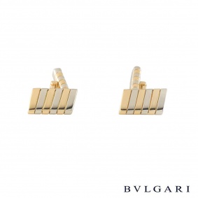 Bvlgari?Yellow and White Gold Tubogas Cufflinks